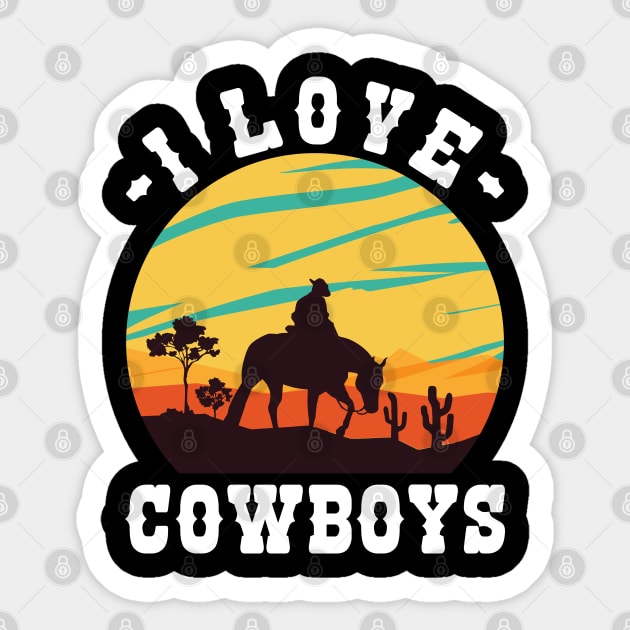 I Love Cowboys v7 Sticker by Emma